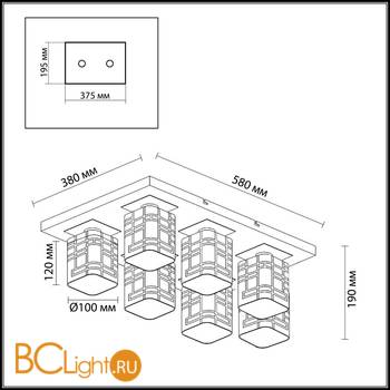 Потолочная люстра Odeon Light Campus 2615/6C - Схема