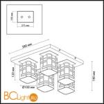 Потолочная люстра Odeon Light Campus 2615/4C - Схема