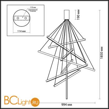 Подвесной светильник Odeon Light Cometa 3860/96B - Схема