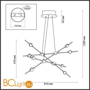 Подвесной светильник Odeon Light Costella 3906/48L - Схема