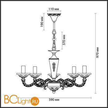 Люстра Odeon Light Damiana 3221/5 - Схема
