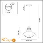 Уличный подвесной светильник Odeon Light Dante 4164/1 - Схема