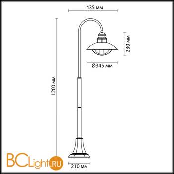 Садово-парковый фонарь Odeon Light Dante 4164/1F - Схема