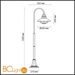 Садово-парковый фонарь Odeon Light Dante 4164/1F - Схема