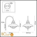 Уличный настенный светильник Odeon Light Dante 4164/1WA - Схема