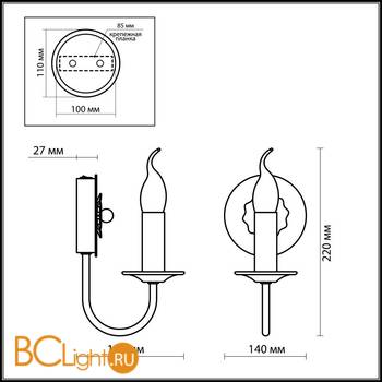 Бра Odeon Light Dario 2528/1W - Схема