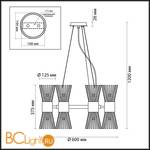 Люстра Odeon Light Dorta 4638/12 - Схема