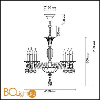 Люстра Odeon Light Elefi 4600/6 - Схема