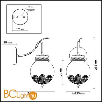 Бра Odeon Light Emelina 3282/1W - Схема