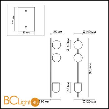 Настенный светильник Odeon Light Flower 4681/2WA - Схема