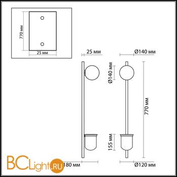 Настенный светильник Odeon Light Flower 4682/1WB - Схема
