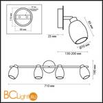 Cпот (точечный светильник) Odeon Light Glosse 2167/4W - Схема