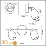 Cпот (точечный светильник) Odeon Light Glosse 2167/2W - Схема