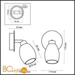 Cпот (точечный светильник) Odeon Light Glosse 2167/1W - Схема