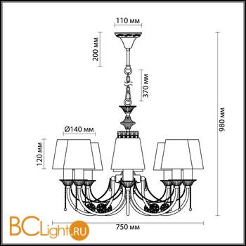 Люстра Odeon Light Ignessa 3222/8 - Схема