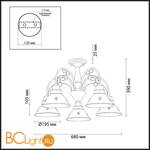 Потолочная люстра Odeon Light Kamun 2844/5C - Схема