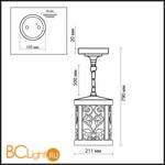 Уличный подвесной светильник Odeon Light Kordi 2286/1 - Схема