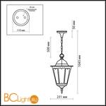 Уличный подвесной светильник Odeon Light Lano 2321/1 - Схема