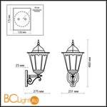 Настенный уличный светильник Odeon Light Lano 2319/1W - Схема
