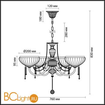 Люстра Odeon Light Lorra 3227/5 - Схема