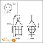 Настенный уличный светильник Odeon Light Lumi 2312/1W - Схема