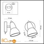 Cпот (точечный светильник) Odeon Light Medeo 2075/1W - Схема