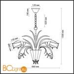 Люстра Odeon Light Merida 2652/6 - Схема