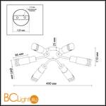 Потолочная люстра Odeon Light Metiko 2790/6C - Схема