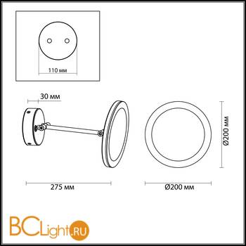 Зеркало с подсветкой Odeon Light Mirror 4678/6WL - Схема