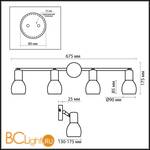 Cпот (точечный светильник) Odeon Light Moss 2176/4W - Схема