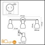 Cпот (точечный светильник) Odeon Light Moss 2176/3W - Схема