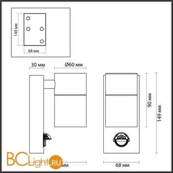 Уличный настенный светильник Odeon Light Motto 4389/1W - Фото 0