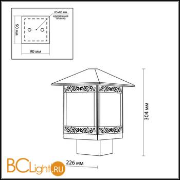 Садово-парковый фонарь Odeon Light Novara 2644/1B - Схема