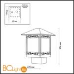 Садово-парковый фонарь Odeon Light Novara 2644/1B - Схема