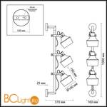 Бра Odeon Light Osta 4084/3WA - Схема