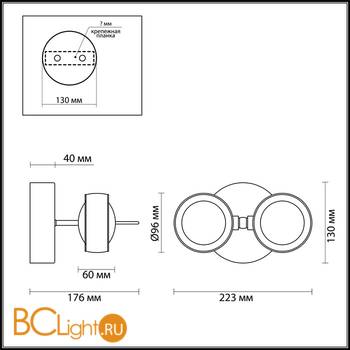 Настенный светильник Odeon Light Ottico 3874/40WL - Схема