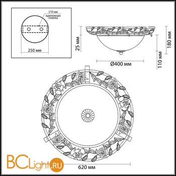 Потолочный светильник Odeon Light Oxonia 2585/3 - Схема