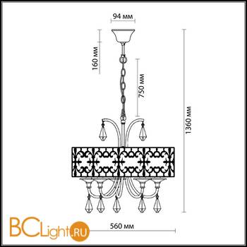 Подвесной светильник Odeon Light Parola 2896/5 - Схема
