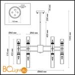 Подвесная люстра на штанге Odeon Light Peka 4690/36 - Схема