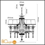 Люстра Odeon Light Peta 2803/8 - Схема