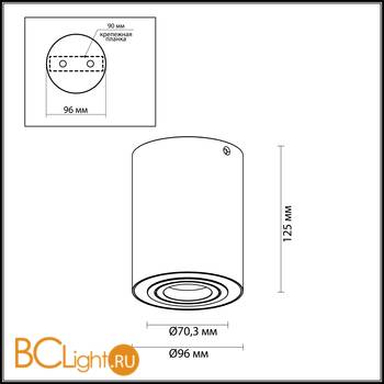 Потолочный светильник Odeon Light Pillaron 3831/1C - Схема