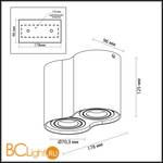 Потолочный светильник Odeon Light Pillaron 3831/2C - Схема