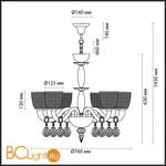 Люстра Odeon Light Pirea 4199/8 - Схема