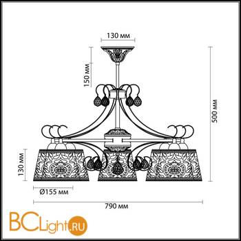 Потолочная люстра Odeon Light Poloma 2918/8C - Схема