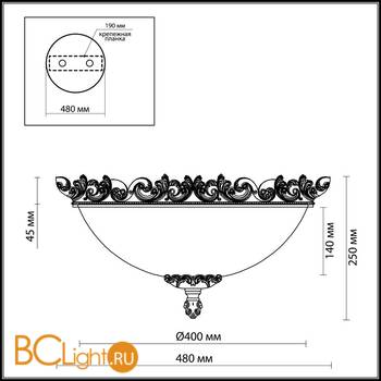 Потолочный светильник Odeon Light Ponga 2431/3С - Схема
