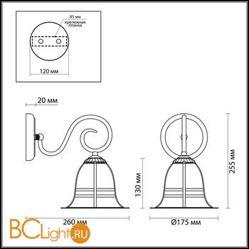 Бра Odeon Light Rebecca 3243/1W - Схема