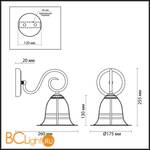 Бра Odeon Light Rebecca 3243/1W - Схема