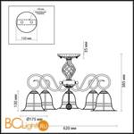 Потолочная люстра Odeon Light Rebecca 3243/5C - Схема
