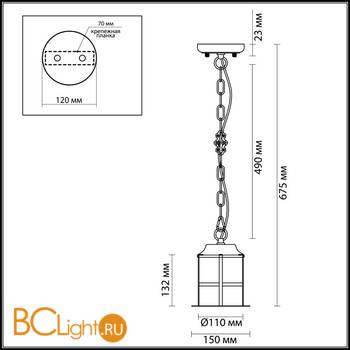 Подвесной светильник Odeon Light Rebecca 3245/1 - Схема