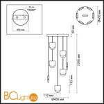 Подвесной светильник Odeon Light Rebel 3861/40L - Схема